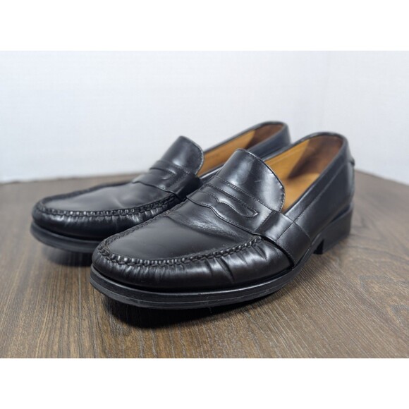 Cole Haan Penny Loafers Mens 10 M Black Leather Slip On Casual Classic Dress - Picture 1 of 14